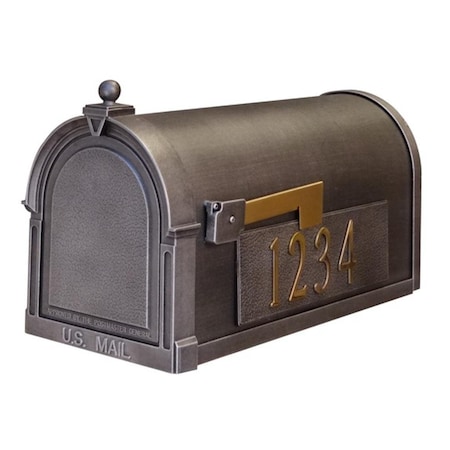 Special Lite Products Special Lite Products SCB-1015-MP-SW Berkshire Curbside Mailbox with Side Numbers - Swedish Silver SCB-1015-MP-SW